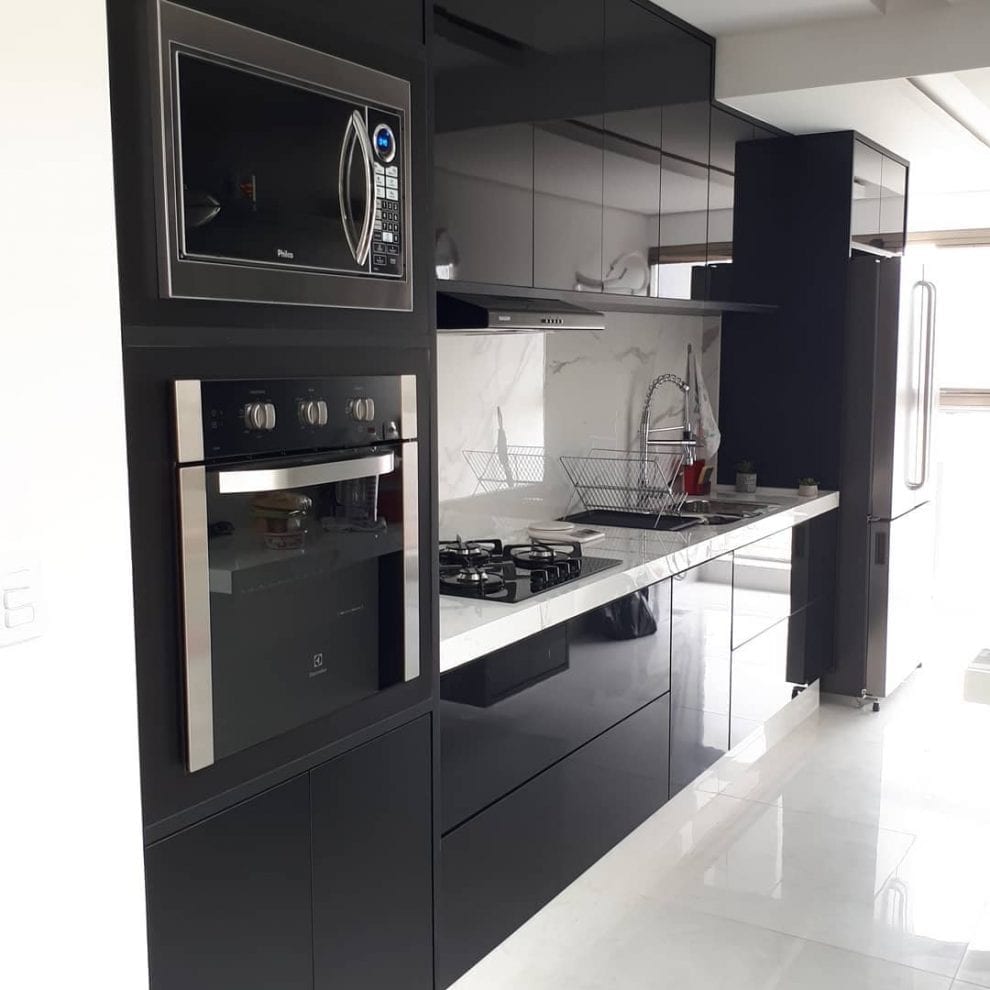 Cozinha preta e branca 50 ideias e inspirações Dicas Decor