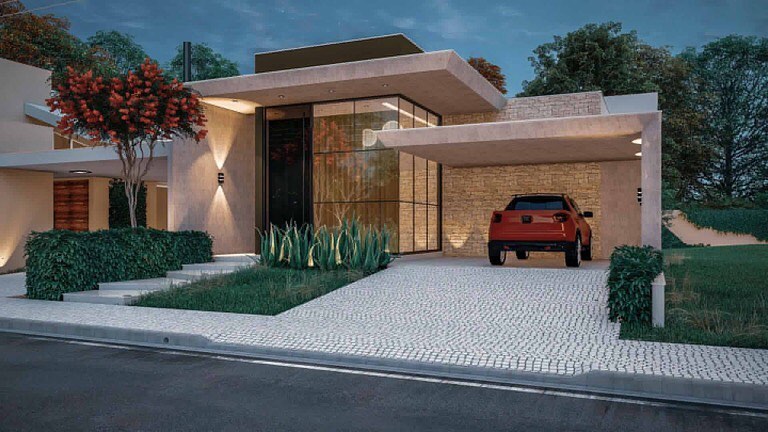 modelos de garagem fachada de casa