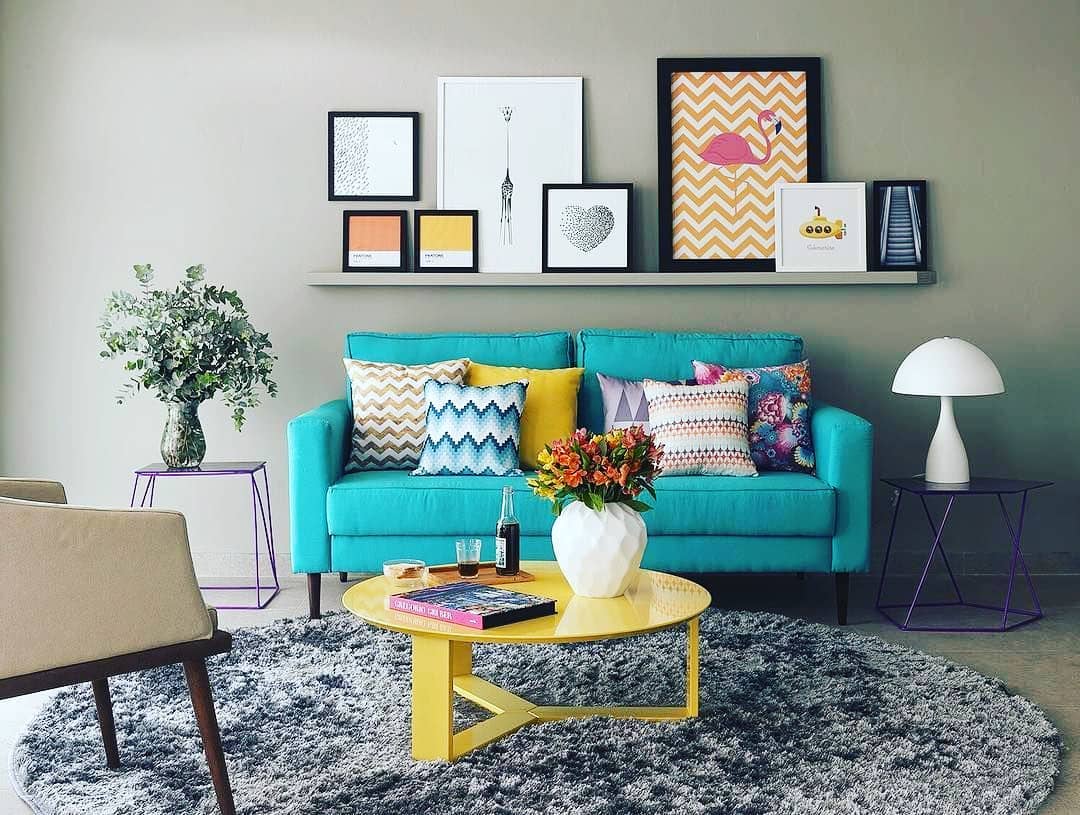 Sofá colorido: conheça 40 lindas ideias para sua sala! - Dicas Decor