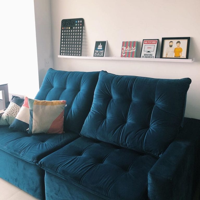 Sofá Azul 55 modelos e dicas de como usar na decoração Dicas Decor