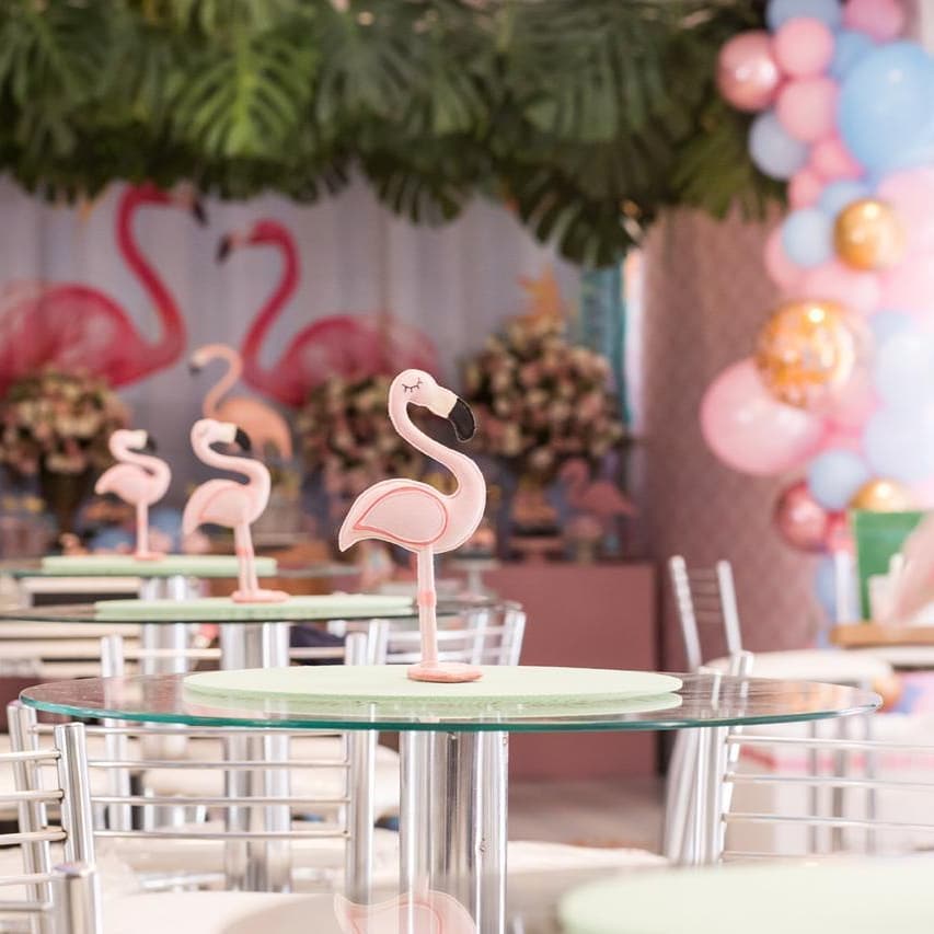 centro de mesa festa flamingo