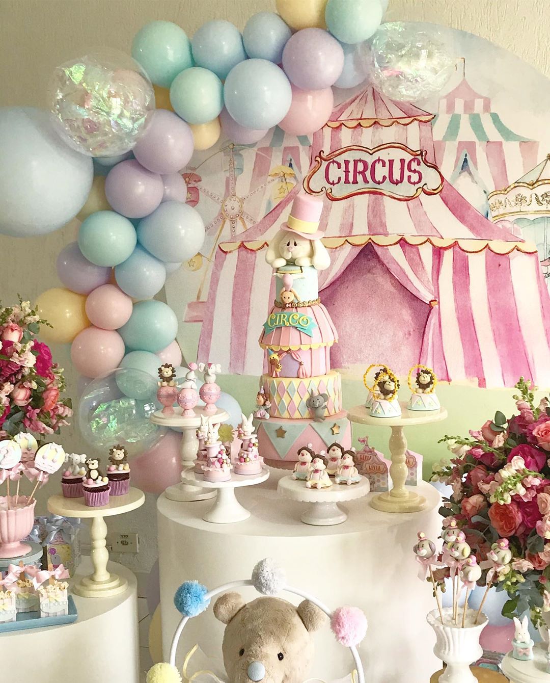 decoração festa circo rosa