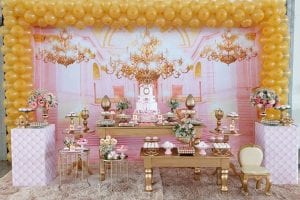 decoração festa princesa realeza luxo