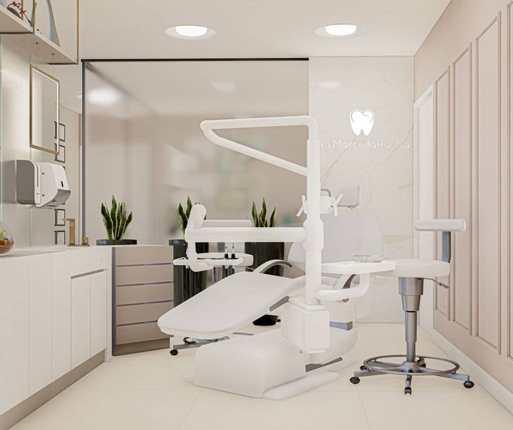 decoração em cores claras para consultorio odontologico
