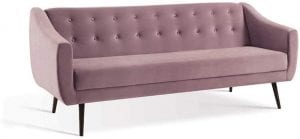 sofa rosa claro vintage retro em veludo
